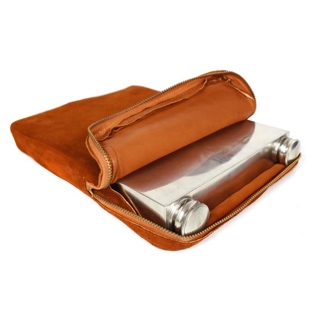 Early 20th Century Silver Plated Abercrombie & Fitch Double Divided Flask With Leather Case, England For Sale - Image 13 of 13