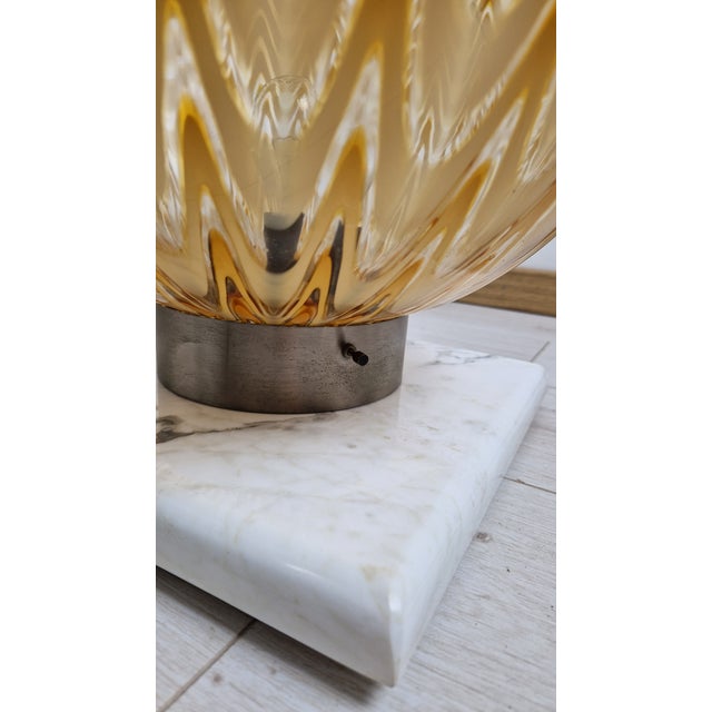 Large Vintage Table Lamp in Murano Glass and Marble Base, 1960s For Sale - Image 6 of 13