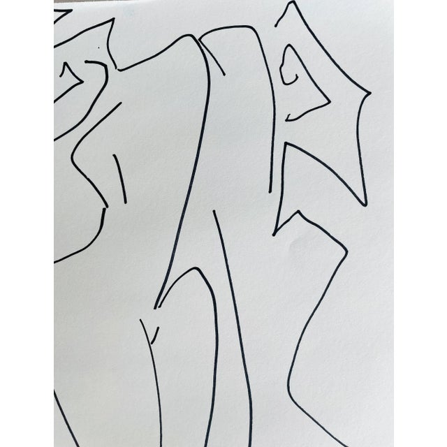 Erik Sulander Post-Modern Figurative Drawing by Erik Sulander in Ink on Paper, Signed, Framed. For Sale - Image 4 of 5