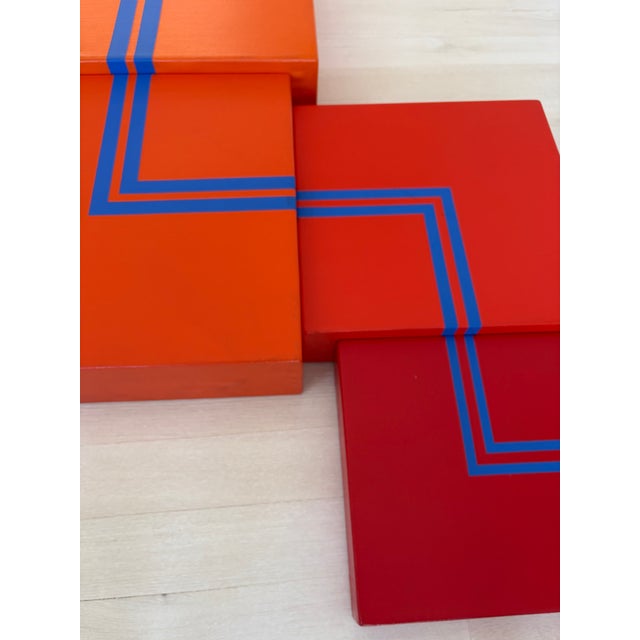Mid-Century Modern Exhibited Vintage Monumental Hard Edge Abstract Op Art Geometric Shaped Canvas Painting, Signed Jerry L. Walker, 1972 For Sale - Image 3 of 16