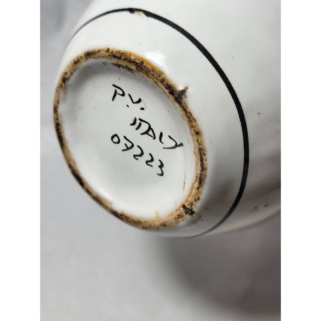 1970s Deruta Italy Pottery Signed Vinegar Jar For Sale - Image 4 of 10