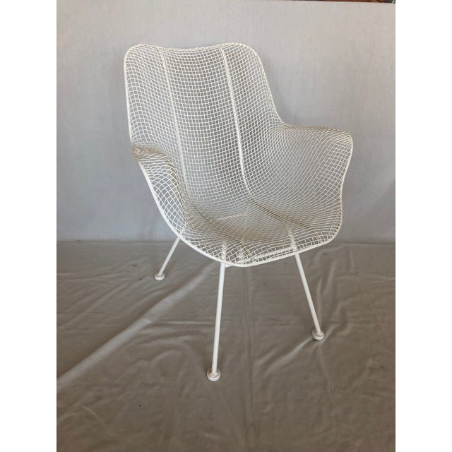 1960s 1960s Vintage White Sculptura Russell Woodard Patio Chairs- A Pair For Sale - Image 5 of 13