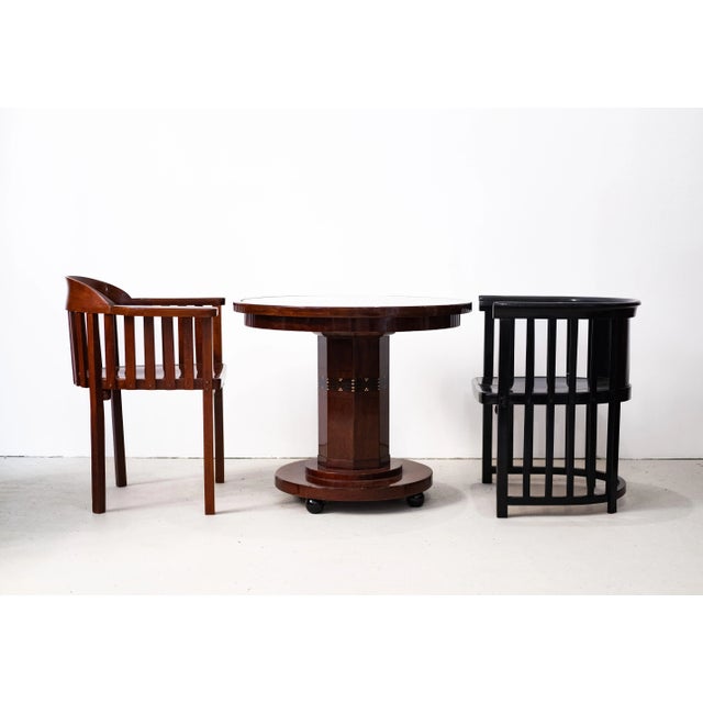 Viennese Art Nouveau Side Table with Intarsia and Pickled Glass Plate, 1910s For Sale - Image 5 of 12