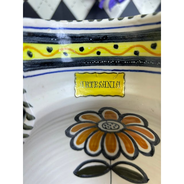 La Menora Talavera Spanish Hand-Painted Ceramic Wall Candle Sconce For Sale In Boston - Image 6 of 12