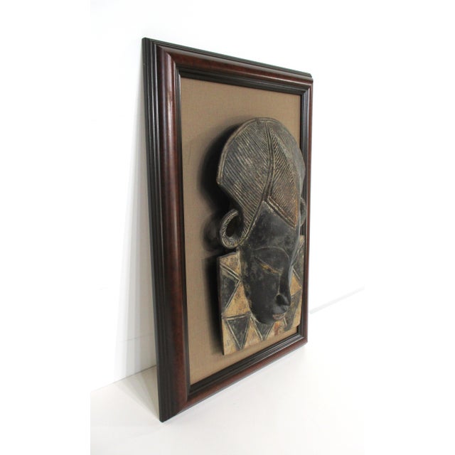 African African Craved Tribal Punu Gabon Styled Mounted Mask For Sale - Image 3 of 13