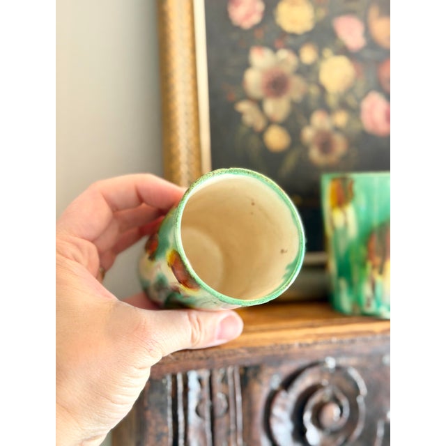 Antique Drip Glaze Ceramic Tumblers - Set of 6 For Sale In New Orleans - Image 6 of 7