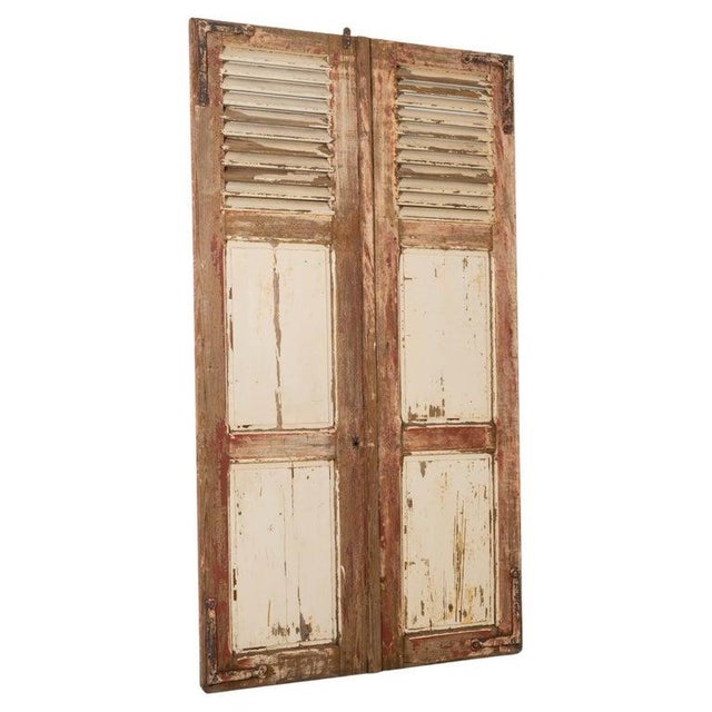 19th Century French Wooden Shutters - A Pair For Sale - Image 11 of 11