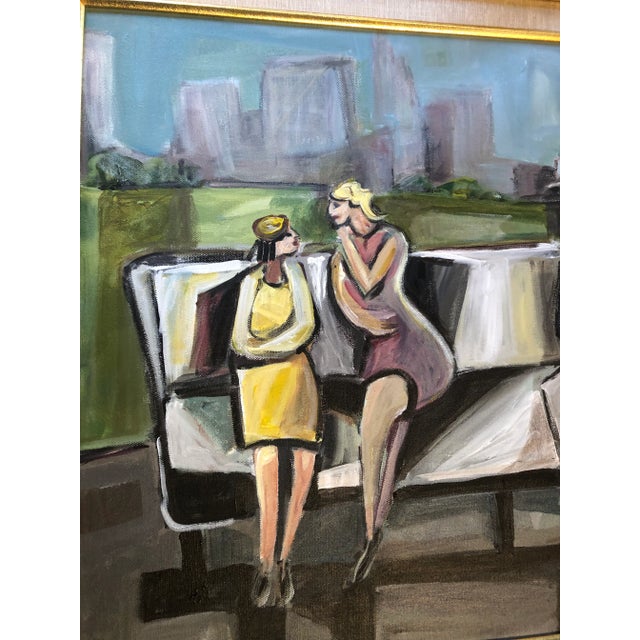 Contemporary Original Contemporary Stewart Ross Modernist Abstract Painting “ Gossip” Series Frame For Sale - Image 3 of 6