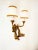 Bronze Wall Lights with Fish and Silk Lampshades, in Very Good conditions. Designed 1950 to 1959 Up to 250V (Europe/UK...