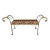 Florentine Style Metal Bench With Claw Feet & Tiger Upholstery For Sale