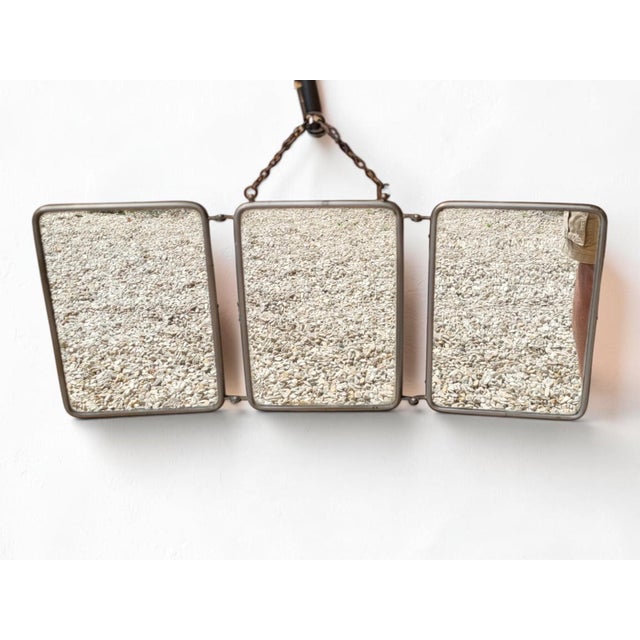 Mid-Century Modern Vintage Three-Leaf Barbers Mirror, 1930s For Sale - Image 3 of 8