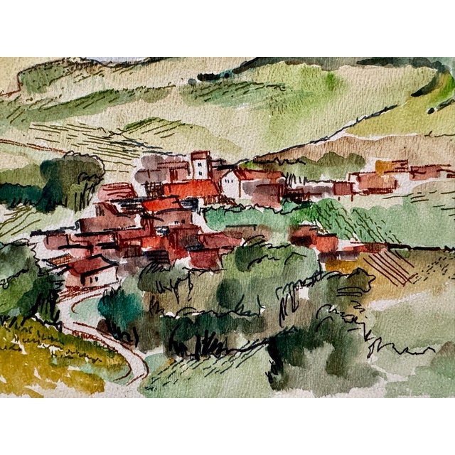 Original watercolor on paper by Henry Emil Salloch, also known as Heinz Emil Salloch, the German-born American artist and...