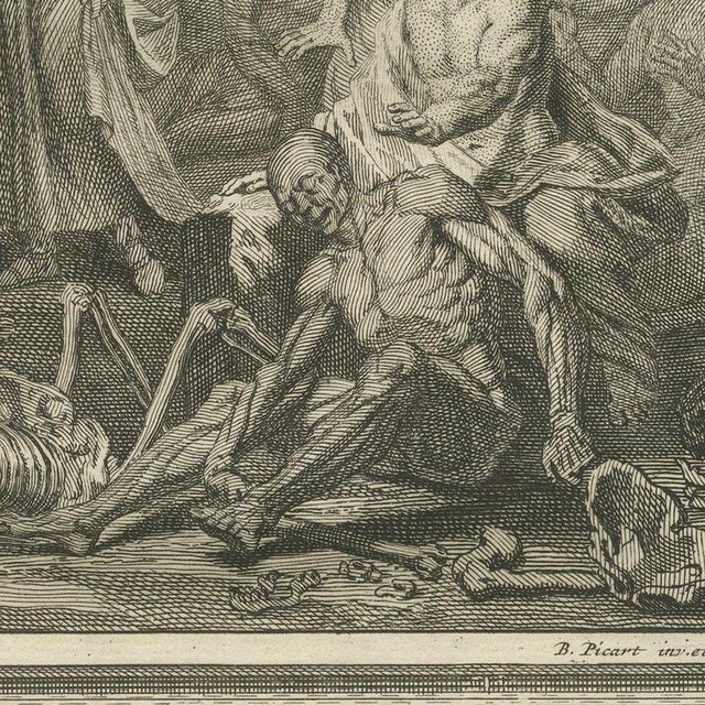 Pieter Mortier, Ezekiel in the Valley of Dry Bones and the New Temple, 1700, Engraving For Sale - Image 4 of 12