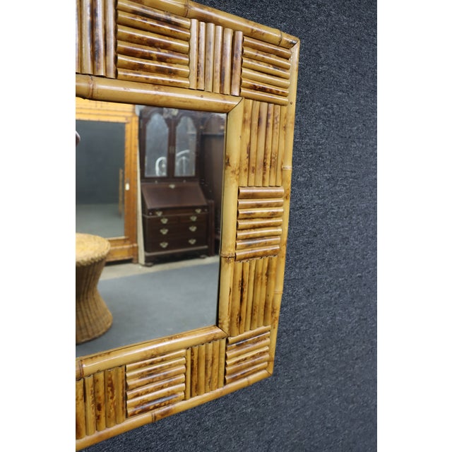 Mid-Century Modern Faux Bamboo Wall Mirror For Sale - Image 9 of 11