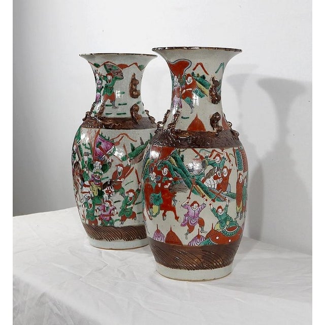 19th Century Chinese Nankin Porcelain Vases, Set of 2 For Sale - Image 3 of 18
