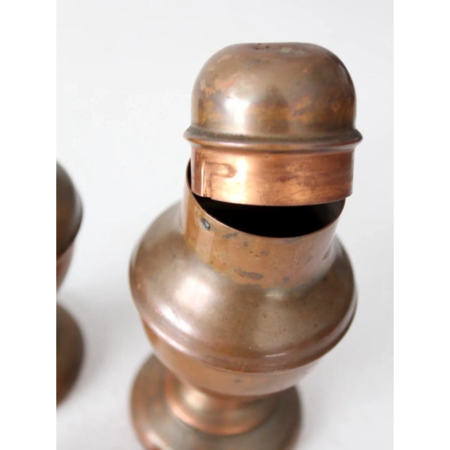 Copper Vintage Copper Salt and Pepper Shakers For Sale - Image 8 of 10
