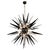 Italian Sputnik chandelier with 51 black and clear Murano glass tips, selected by Justfurnituress. The radial composition...
