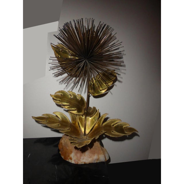 Vintage Mid-Century C. Jere Starburst Leafs on Quartz Stone Base Sculpture For Sale - Image 12 of 12
