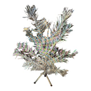 1960s Mid-Century Modern 3-Foot Fairyland Aluminum Christmas Tree by Craft House Trees With Original Box For Sale