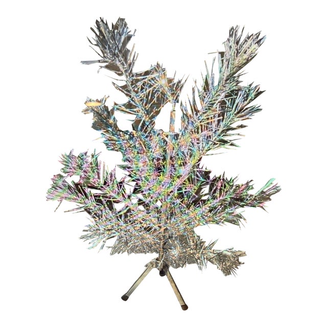 1960s Mid-Century Modern 3-Foot Fairyland Aluminum Christmas Tree by Craft House Trees With Original Box For Sale
