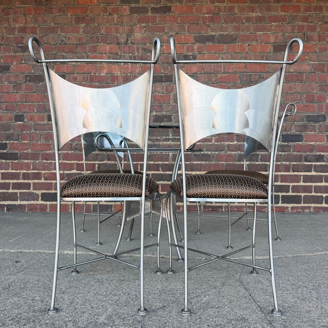 Metal Iron Dining Set Shaver Howard Style Table and Chairs For Sale - Image 7 of 12