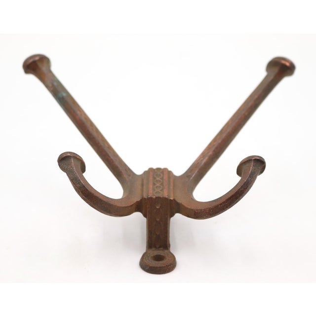 Mid 20th Century Vintage Copper Plated Cast Iron Chain Link Wall Hook For Sale - Image 5 of 7