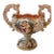 Vintage Italian Hand-Painted Porcelain Gilt Two-Handle Pedestal Compote For Sale
