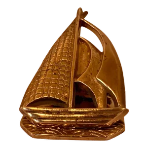 Vintage Brass Sailboat Clip