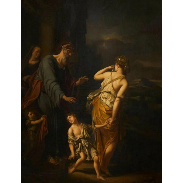 Dutch School Artist after Adrien Van Der Werff, Abraham Sends Hagar and Ishmael Away, Oil on Canvas For Sale - Image 5 of 7