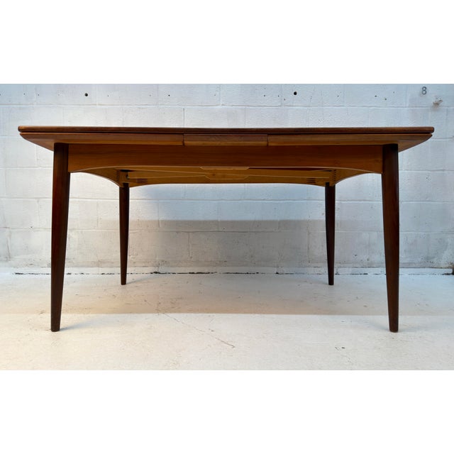 Mid 20th Century Mid-Century Danish Teak Draw-Leaf Dining Table by Gudme Møbelfabrik For Sale - Image 5 of 13
