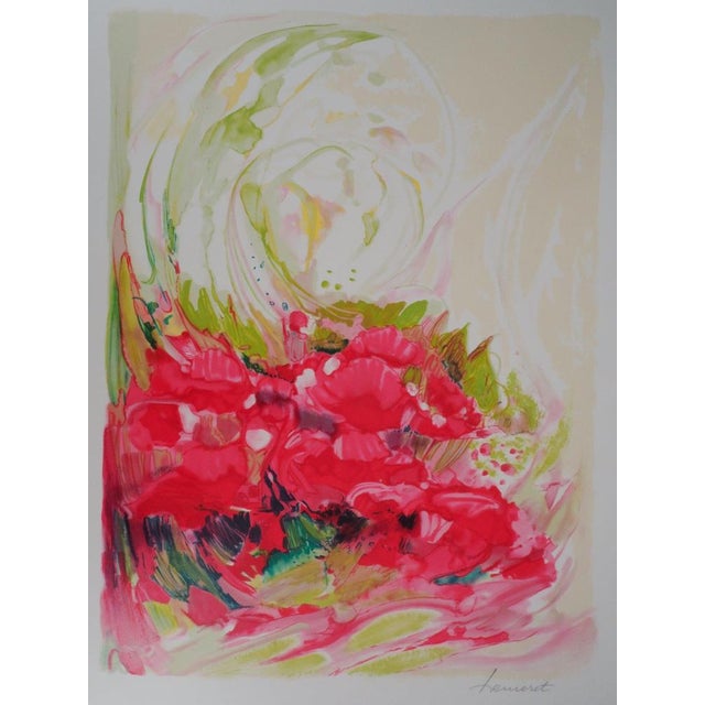 Claude HEMERET (1929) Spring in the Garden Original color lithograph Signed in pencil On wove paper, 50 x 72 cm (approx....