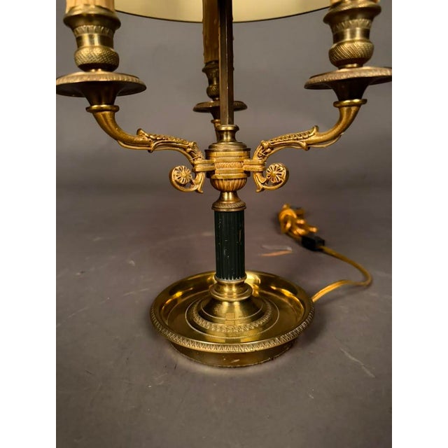 Late 19th Century French Empire Bouillotte Tole-Painted Lamp With Swan Finial, Circa 1890 For Sale - Image 14 of 15