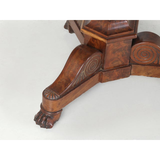 Antique French Center Hall Table Mahogany Saint Anne Marble Original Condition For Sale - Image 9 of 11