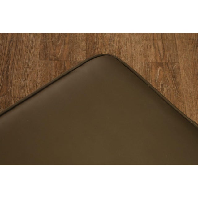 Ethan Allen Traditional Leather Ottoman For Sale - Image 11 of 18