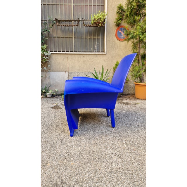 Richard III Armchair in Blue Polyurethane by Philippe Starck for Baleri Italia, 1985 For Sale - Image 9 of 17