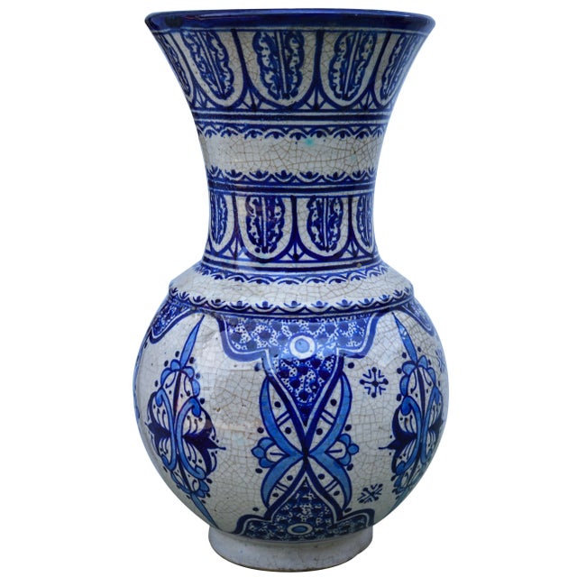 Moroccan Moorish Ceramic Vase For Sale - Image 3 of 11