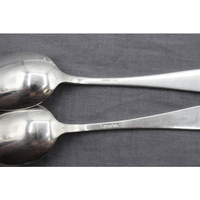 Metal Mid-20th Century Japanese Set of Six Sterling Silver Demitasse Spoons For Sale - Image 7 of 7