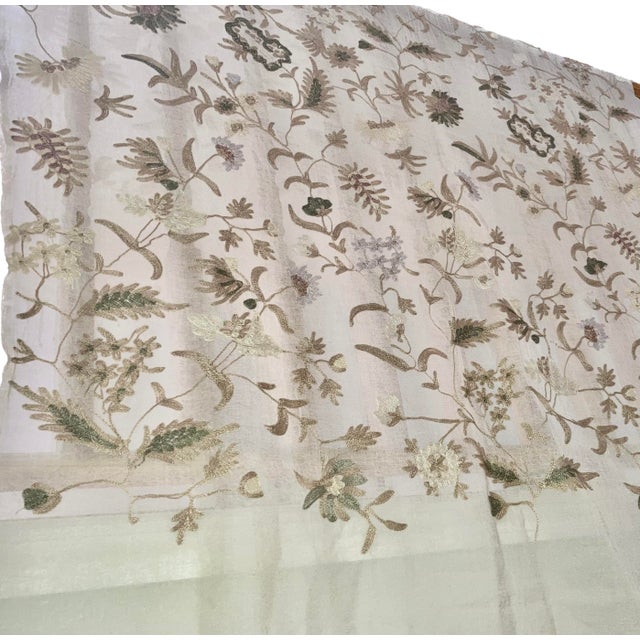 Garden Party Embroidered Floral Decorative Throw Shawl For Sale - Image 9 of 11