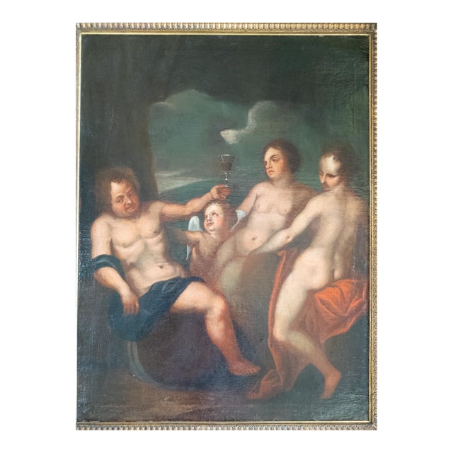 18th Century Baroque Old Master Painting of Bacchus Grotto Scene Attributed to Petr Brandl For Sale