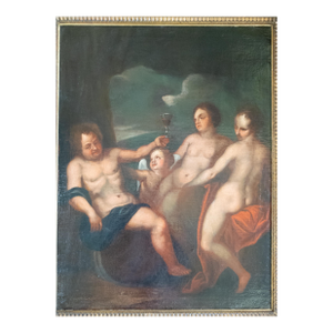 18th Century Baroque Old Master Painting of Bacchus Grotto Scene Attributed to Petr Brandl