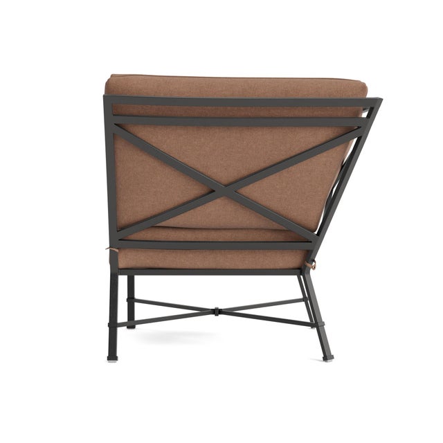 Brown Jordan Brown Jordan Venetian Corner Sectional, Textured Pewter frame with Fusion Clay fabric For Sale - Image 4 of 11