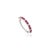 Modern 14k White Gold Minimal Baguette Ruby & Diamond Stackable Half Eternity Ring in Size 7 For Sale - Image 3 of 14