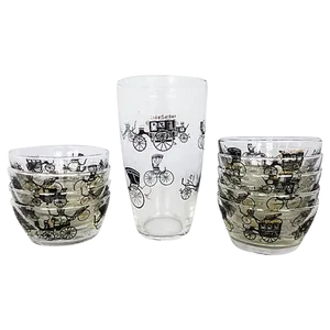 Libbey Antique Auto Glassware - Set of 10