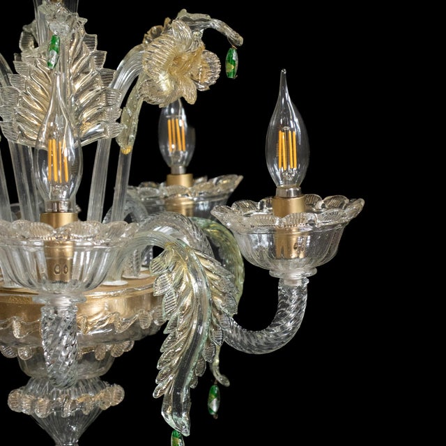 Vintage Ca’ Rezzonico Style Gold‑Infused Murano Chandelier, in the Manner of Giuseppe Briati For Sale - Image 4 of 18