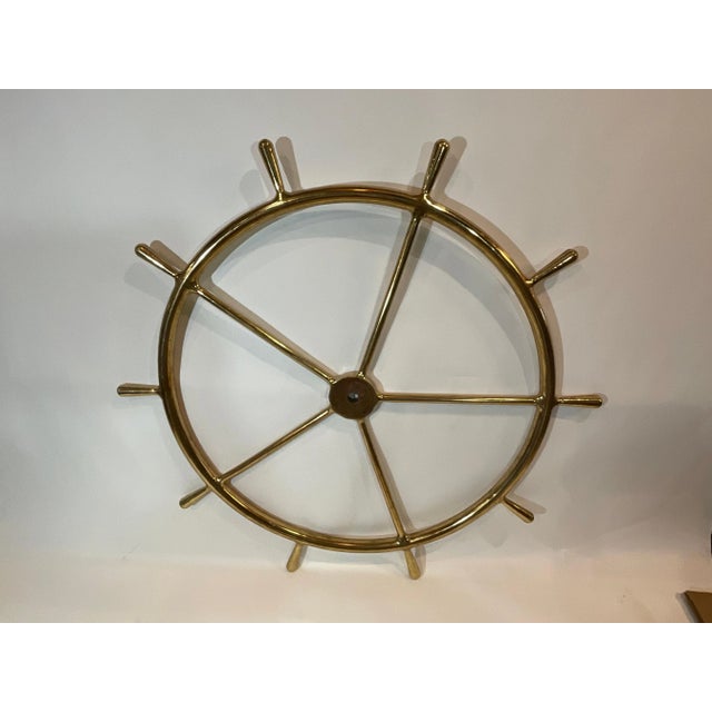 Massive Solid Brass Ships Wheel For Sale - Image 4 of 12
