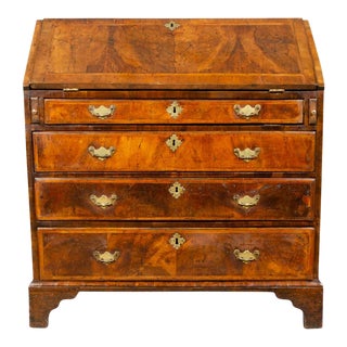 George II Walnut Slant Lid Desk For Sale