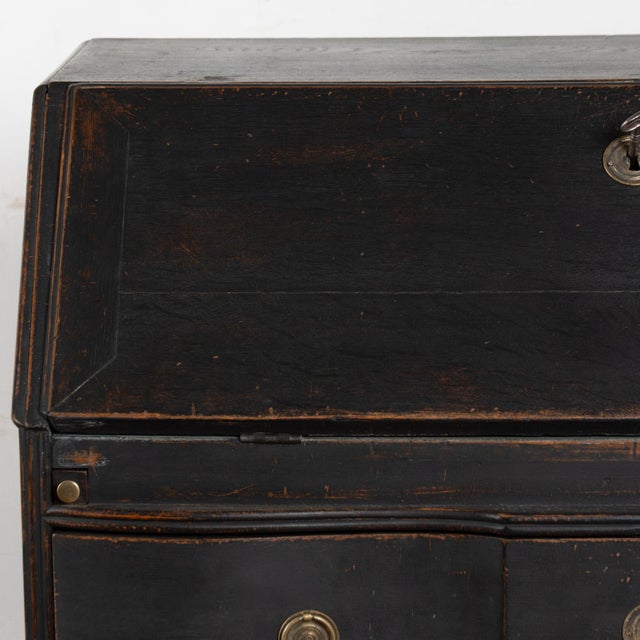 Black Late 18th Century Black Oak Secretary Bureau From Denmark For Sale - Image 8 of 16