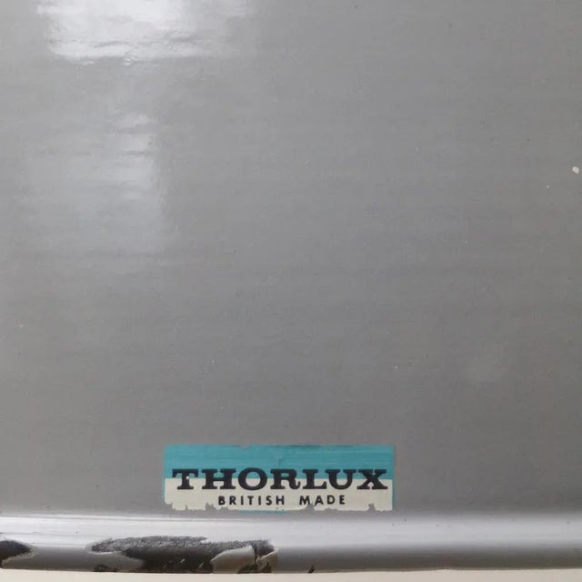 Vintage Industrial British Grey Enamel Factory Pendant Lamp from Thorlux For Sale - Image 5 of 6