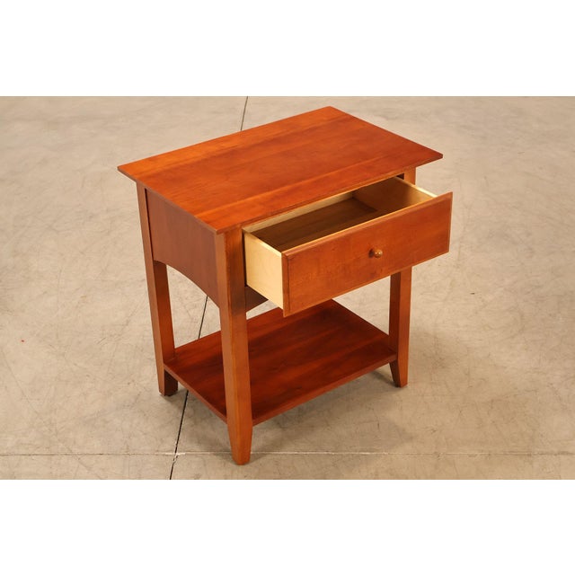 Late 20th Century Thomasville 'Impressions' Mission Style Pair of Cherry Nightstands For Sale - Image 5 of 18