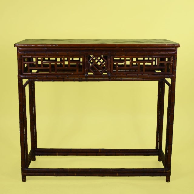 Late 20th Century Ming Style Fretwork Console For Sale - Image 5 of 5